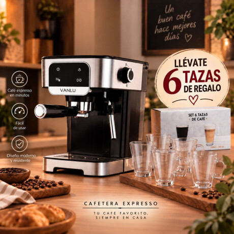 Promo Cafetera electrica para Expresso + 6 tazas de vidrio para cafè de Regalo Promo Cafetera electrica para Expresso + 6 tazas de vidrio para cafè de Regalo
