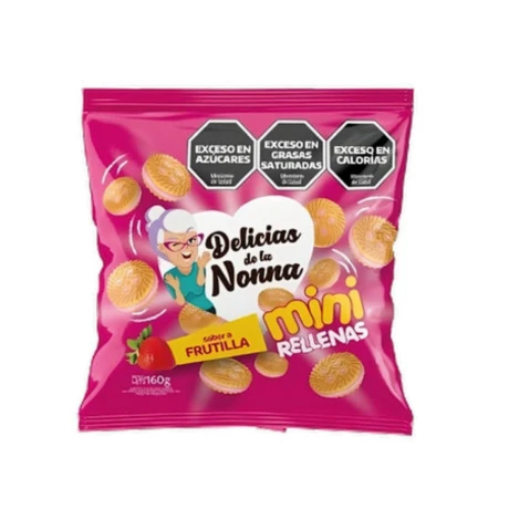 Galletas rellenas La Nonna mini 160g Frutilla Galletas rellenas La Nonna mini 160g Frutilla