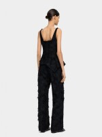 Pantalón Con Textura De Algodón negro