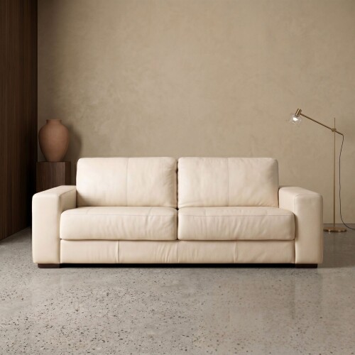 Sillón 3 cuerpos Como - 100% Cuero Arena