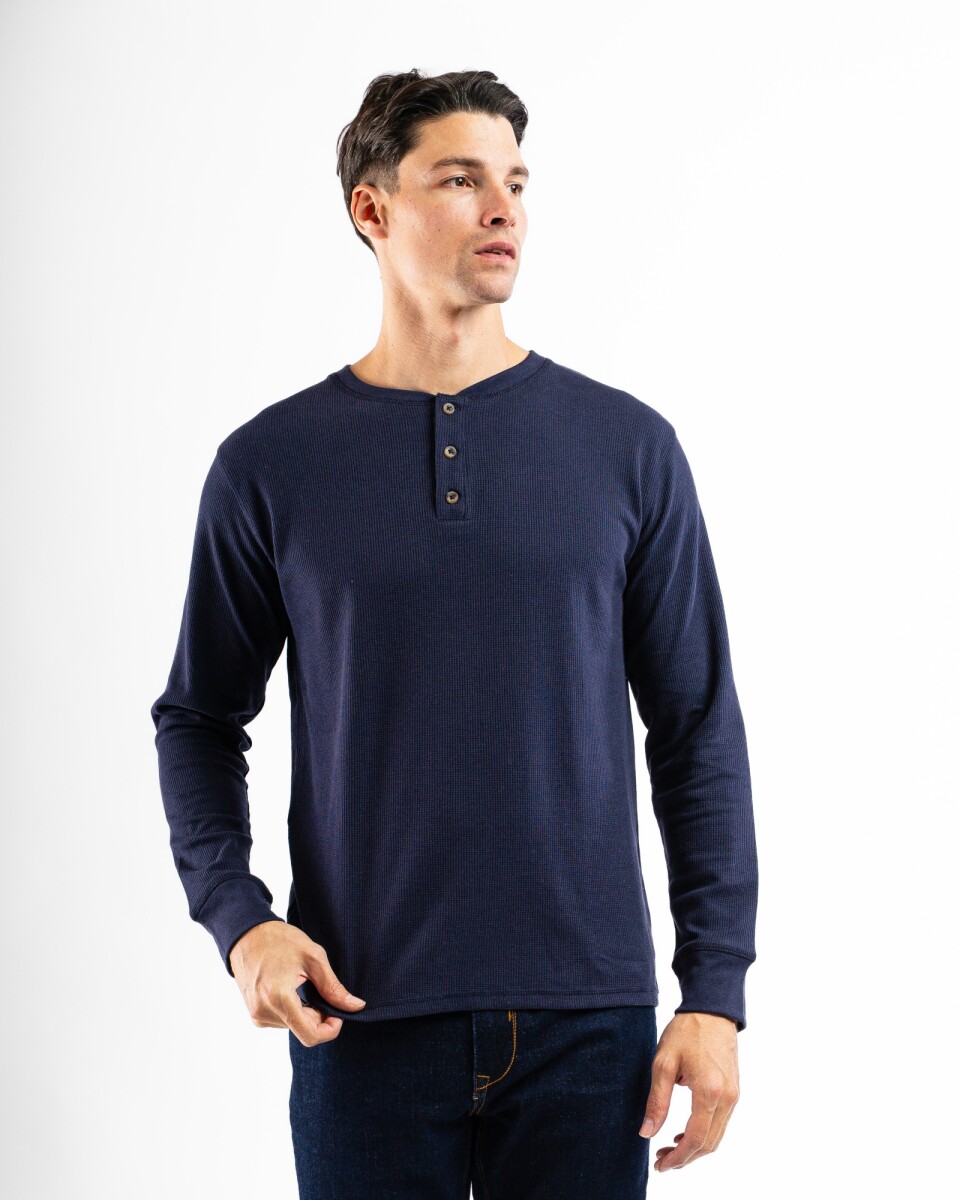 Remera Thermal C/Botones M/L RTB-24 C/Base - Marino 