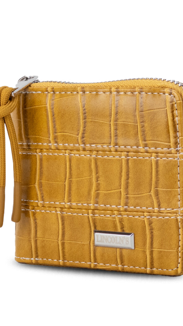 BILLETERA CANDELA CROCO MOSTAZA