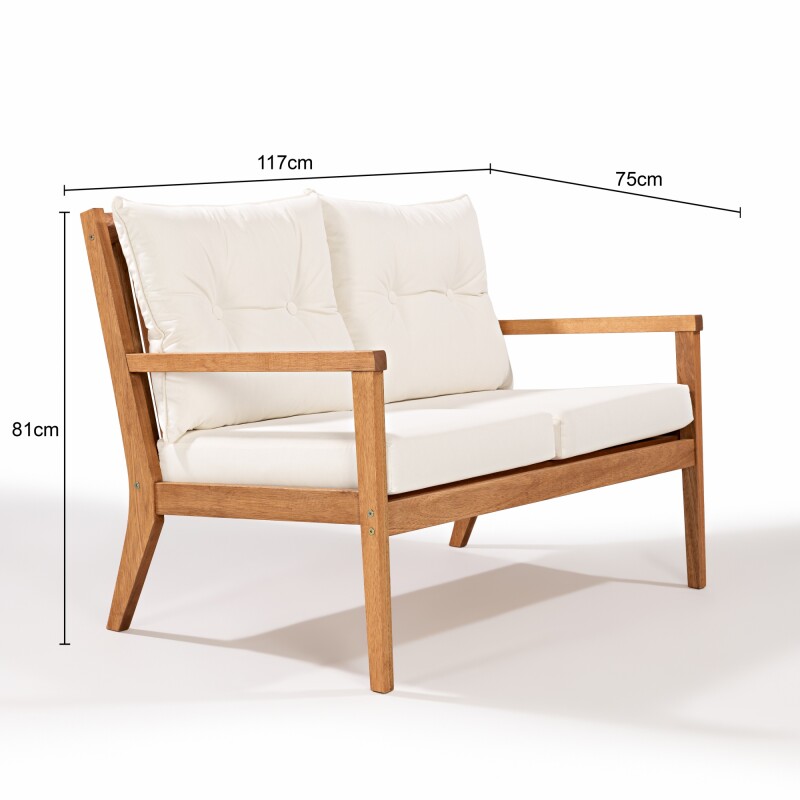 RIADE SOFA SOFA RIADE 2 LUGARES ACQUABLOCK CRUDO 117x75x81CM JATOBA