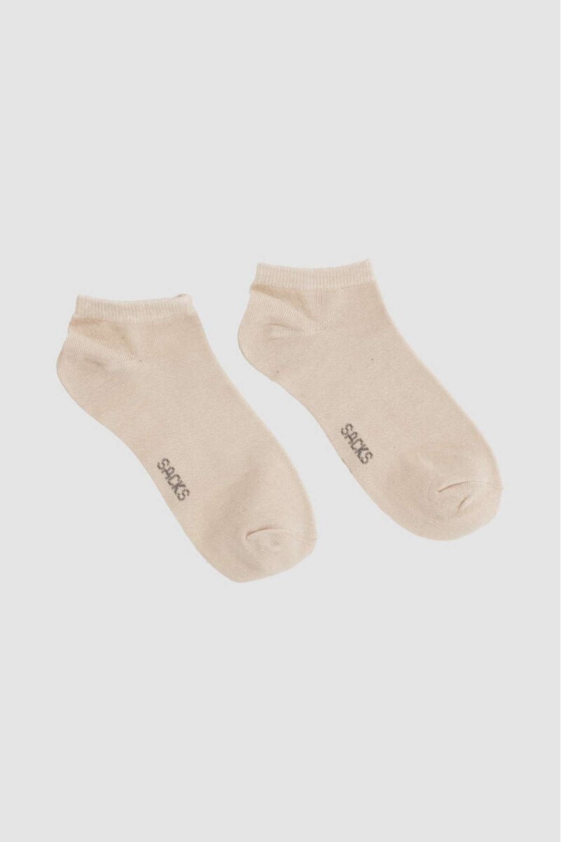 Medias corta en colores lisos - Beige 