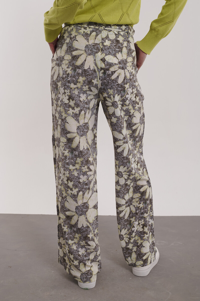 PANTALON LEONOR ESTAMPADO GRIS Y LIMA