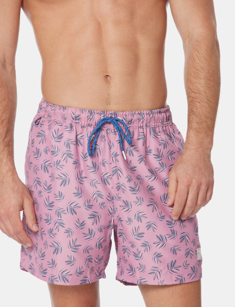 SHORT DE BAÑO ESTAMPADO Rosado