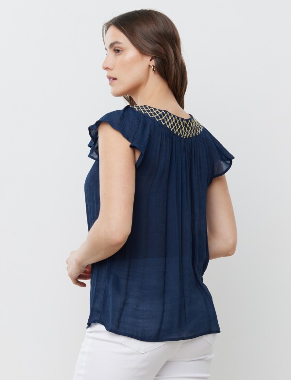 Blusa Bordada AZUL