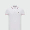 Moncler - Polo de Piqué de Algodón con Ribetes Tricolor Negro