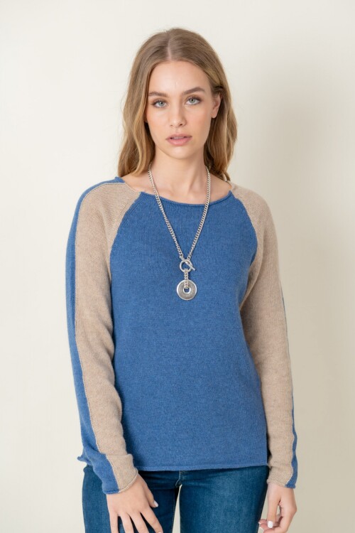 Sweater lana combinado Blue