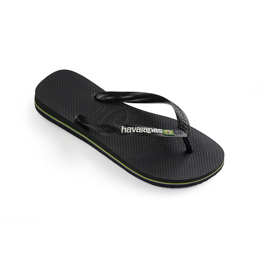 Sandalias Havaianas Brasil Logo FC Mujer Negro/Negro