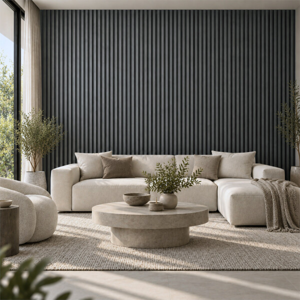 Pack x10 Wpc Simil Madera Wall Panel Lambrin 2.90x16.7 Gris negro 1