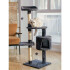Rascador Torre Cama 4 Niveles En Felpa Y Sisal Para Gato Variante Color Gris Oscuro