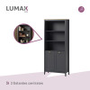 Aparador Lumax 3 Estantes 2 Puertas gris oscura roble Aparador Lumax 3 Estantes 2 Puertas gris oscura roble