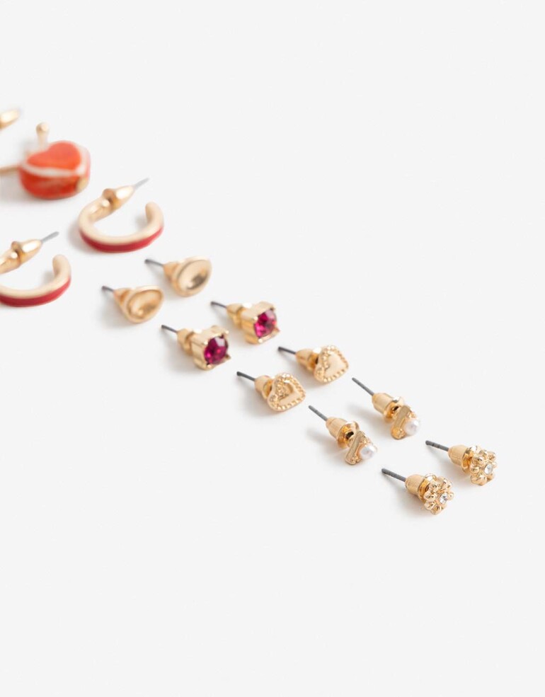 Aros Sets Color Set 7 Pares De Aros Color - Dorado