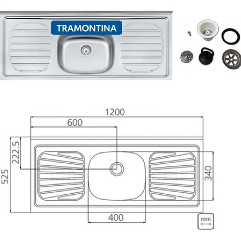 Mueble Bajo Mesada + Pileta Inox Tramontina Color Blanco Mueble Bajo Mesada + Pileta Inox Tramontina Color Blanco