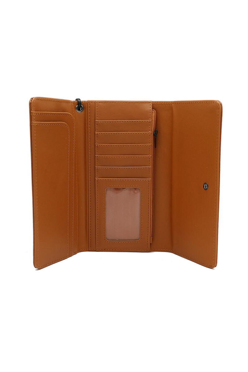 Billetera Trendy con llavero Camel