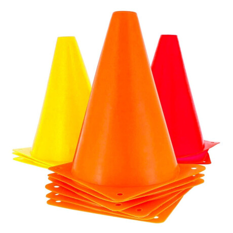 Set x3 Cono Rígido 17cm C/ Base Entrenamiento Fútbol Hockey Cmb001079
