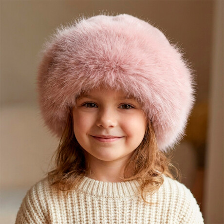 Gorro de Piel Sintética Estilo Cosaco Infantil Rosa