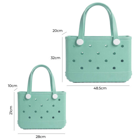 Set X2 Bolsos Carteras Compras Playera Goma +20 Pines Verde
