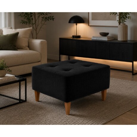 PUFF RECTANGULAR DE TELA. COLOR NEGRO PUFF RECTANGULAR DE TELA. COLOR NEGRO