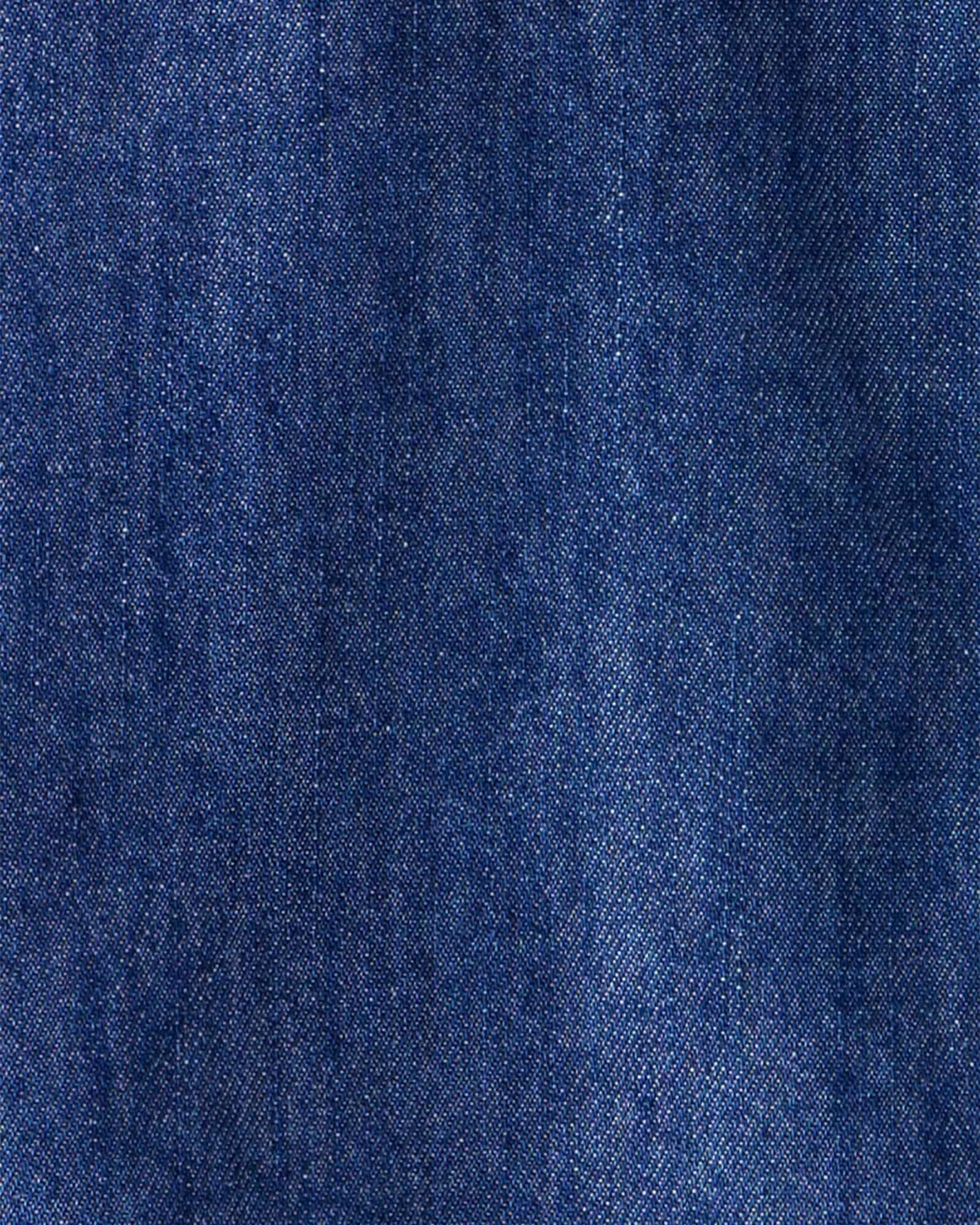 Camisa de chambray, cuello con encaje Sin color