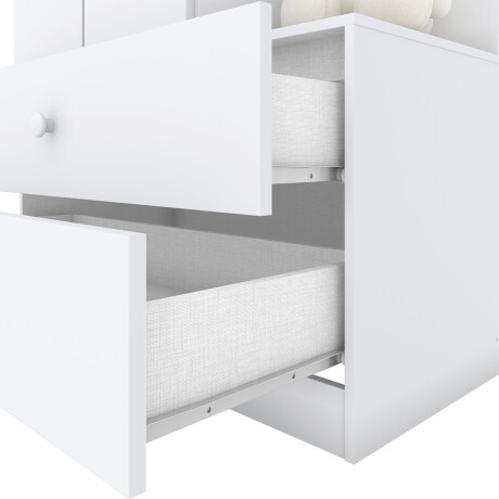 Ropero infantil 2 puertas 2 cajones con estantería externa BLANCO