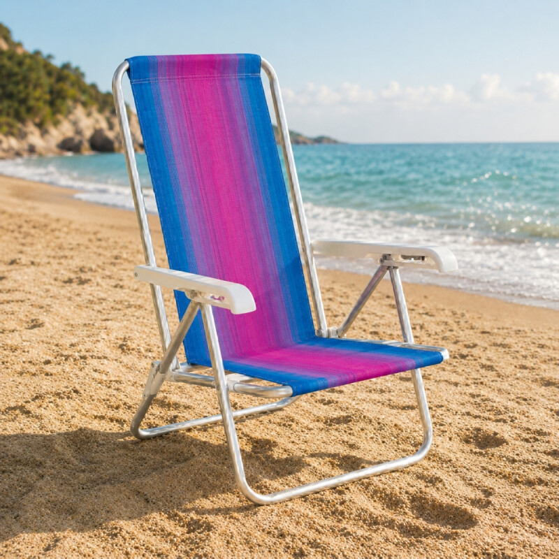 Silla reclinable 4 posiciones aluminio ROSA