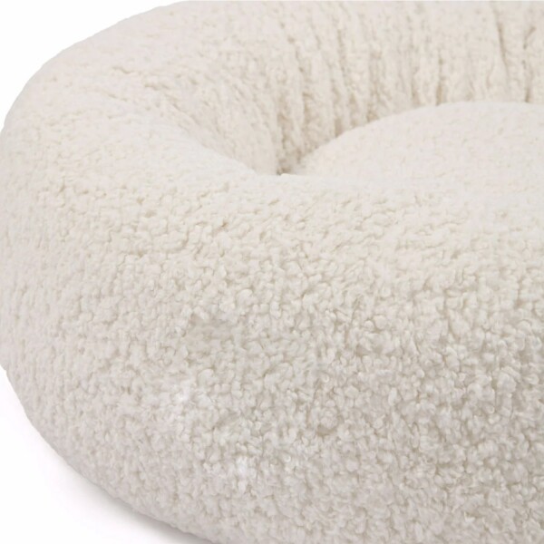 Cama Colchon Perro Gato Grande Redondo Puff Comodo 60 Cm Variante Color Blanco