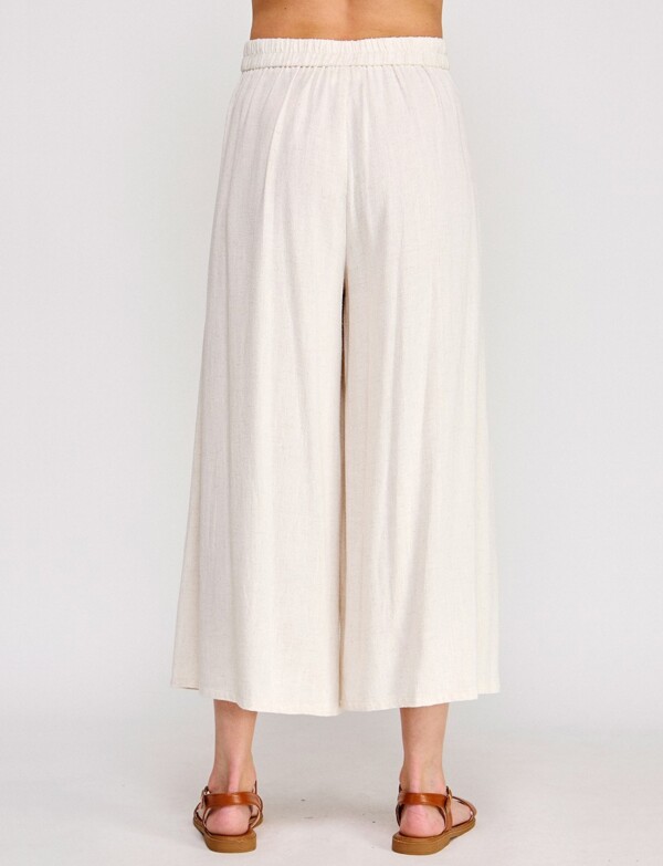 Pantalon Crop Lino BEIGE CLARO