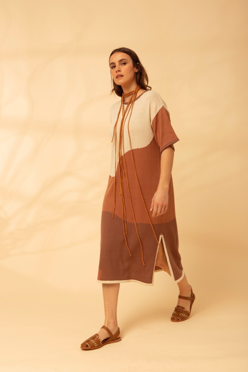 VESTIDO PAMALI - Crudo Y Rosa 