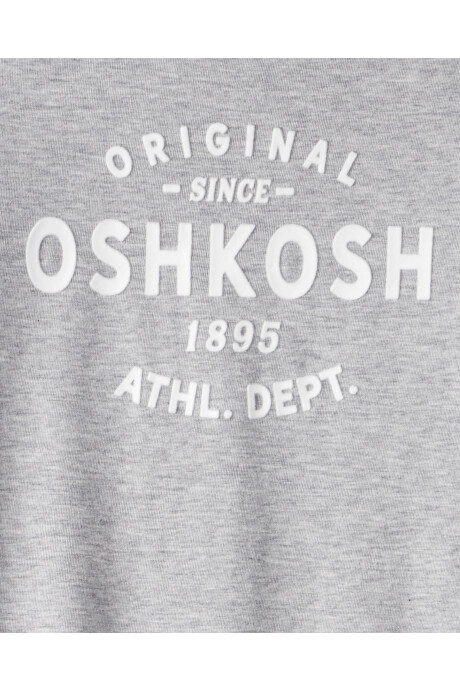 Remera de algodón, gris, con logo. Talles 6-14 Sin color