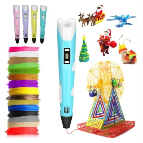 Lapiz Lapicera Impresora 3D + Filamentos Colores Celeste