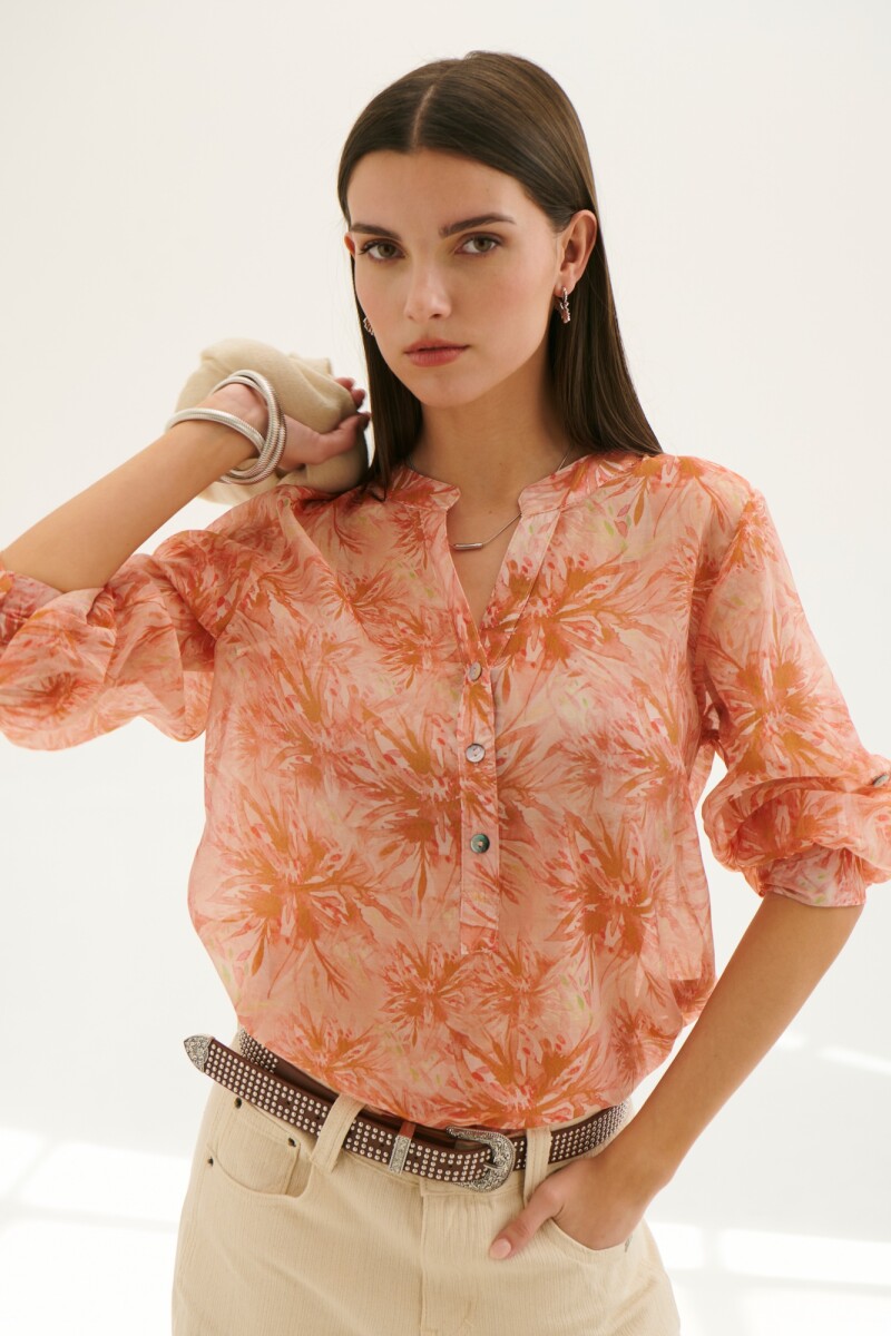 CAMISA JULIA AQUA CORAL