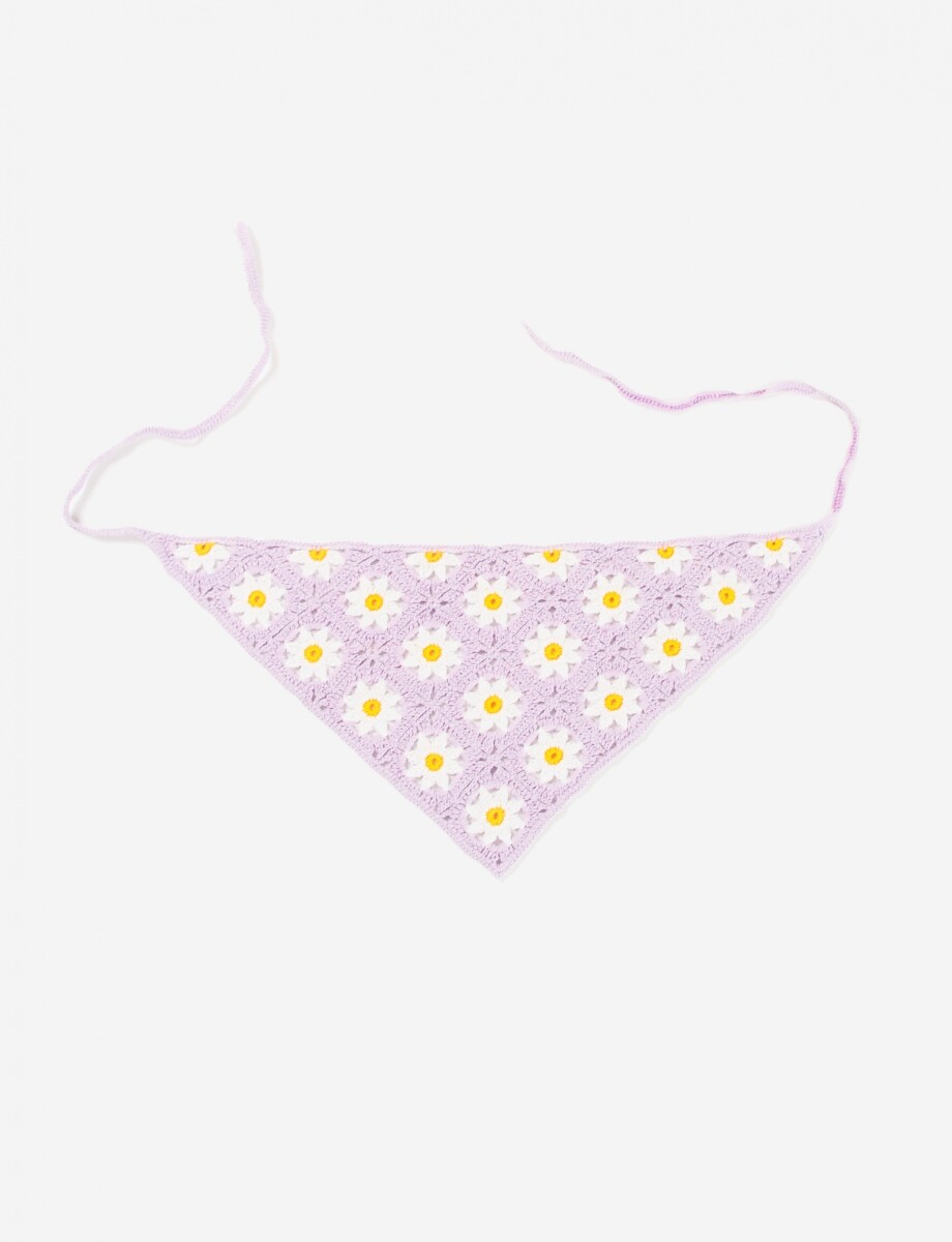 Bandana tejida flor - lila 