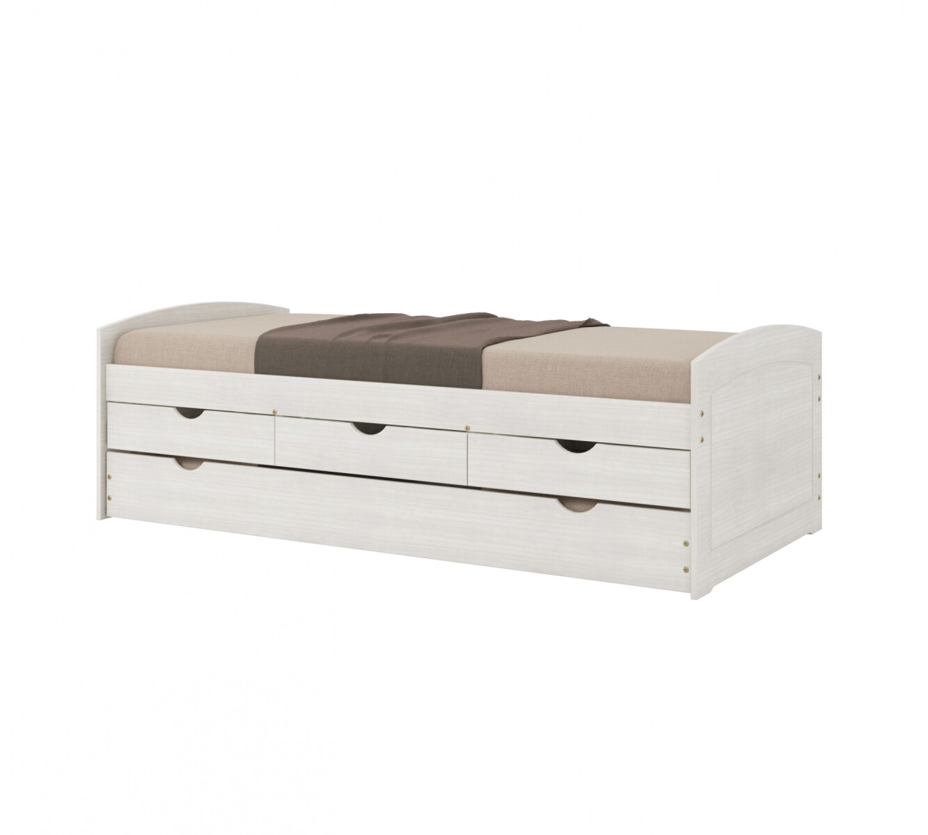 Cama Marinera 1 Plaza Madera Maciza Con Cajones - Ulli - Blanco 