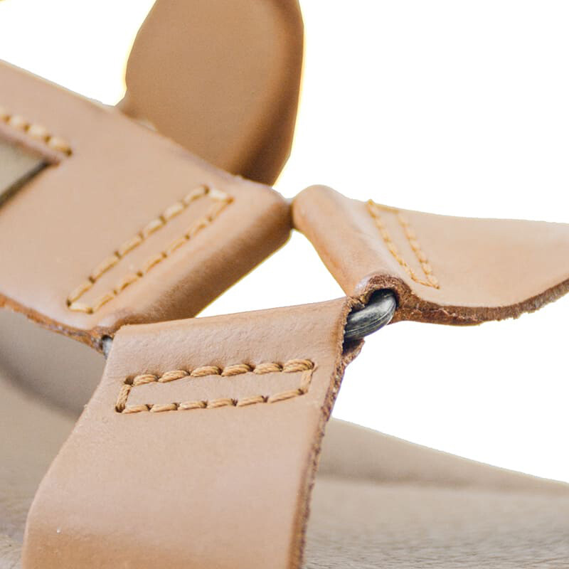 Sandalias Country Tiras con Velcro Suela Alta de Mujer - 24201 Marron-naranja