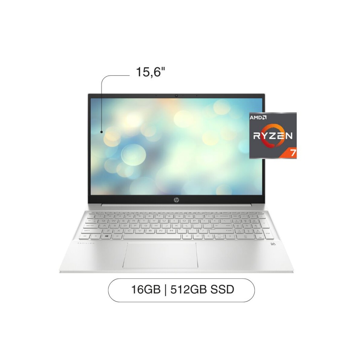 Notebook HP Pavilion 15-EH3047NR 15,6' FHD 512GB/16GB RAM R7-7730U W11 