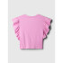 GAUZE RUFFLE TOP SUGAR PINK