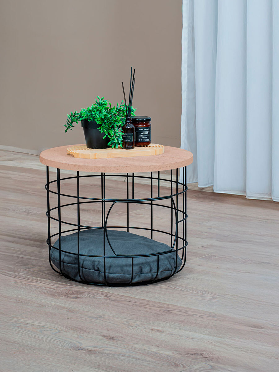 MESA WOOD CON CAMA PARA MASCOTA - MADERA 