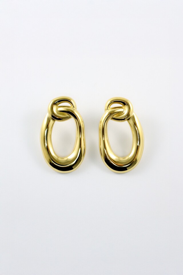 Caravanas de acero forma orgánica dorado