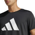 Remera de Hombre Adidas Run It Tee Negro - Blanco