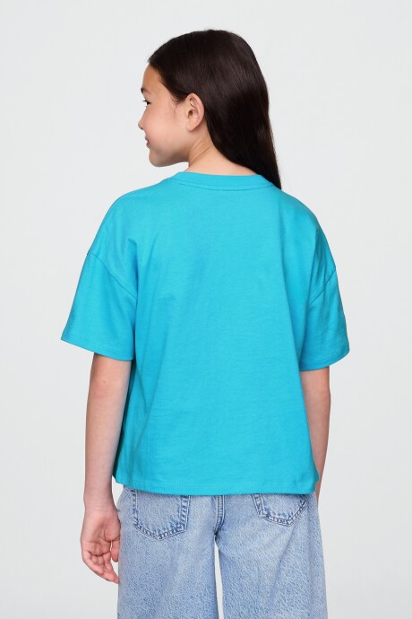 Remera Gráfico Niña True Cyan Blue 663