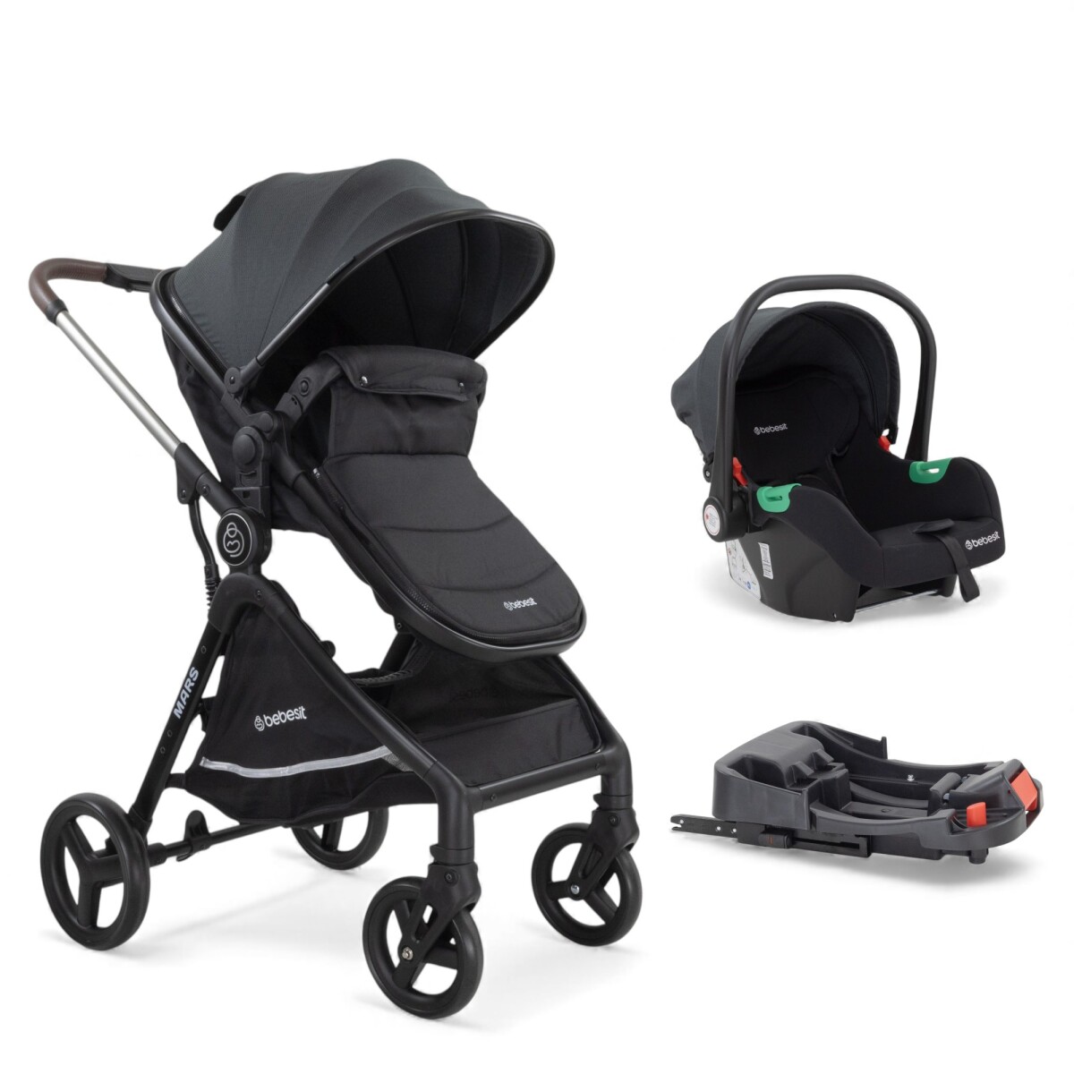 Bebesit Travel System Mars LX Baby Silla I-size + Base Isofix 