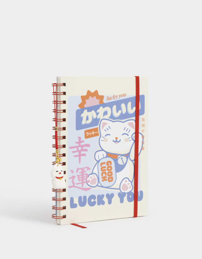 Anotadores Cuadernos y Memos Cuaderno A5 Con Charm De Gatito "tokyo" - Combinacion Multicolor