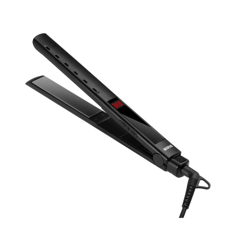 Planchita de pelo Marvo 45W con placas de óxido de titanio Negro
