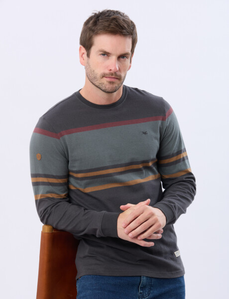REMERA RAYADA Gris