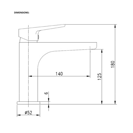 GRIFERIA DE LAVATORIO QUARANTA MONOCOMANDO NEGRO MATE SIN VALVULA 000
