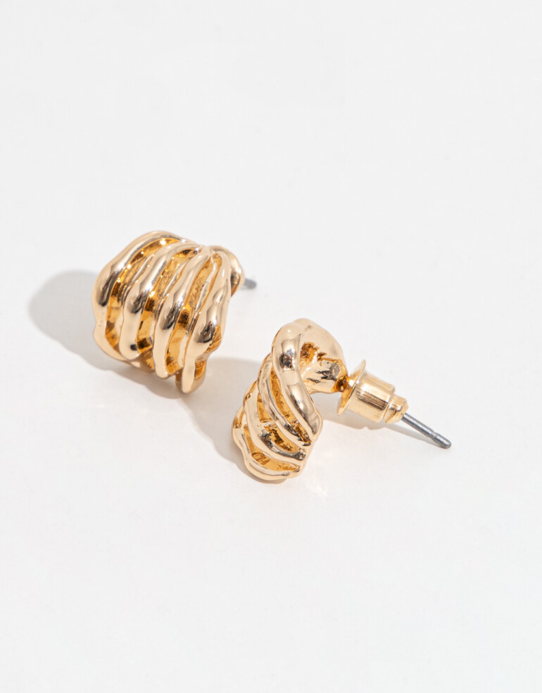 Aros Pasantes Metal Aros De Metal Orgánico - Dorado