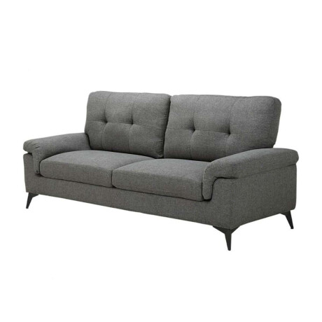Sillon 3 Cuerpos Tela y Madera Natural Living Lamona Gris Oscuro