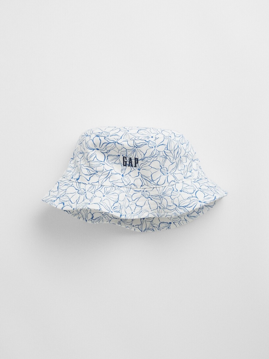 Sombrero Bucket Logo Gap Niña - Blue Floral 